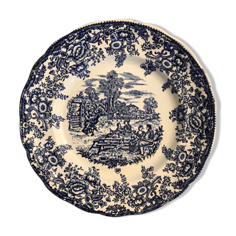 Plate flat canvas of Jouy