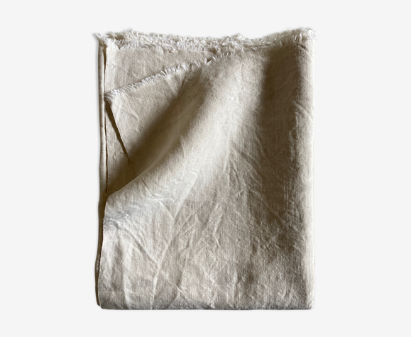 Nappe de ferme en toile de lin brut 19e L210cm