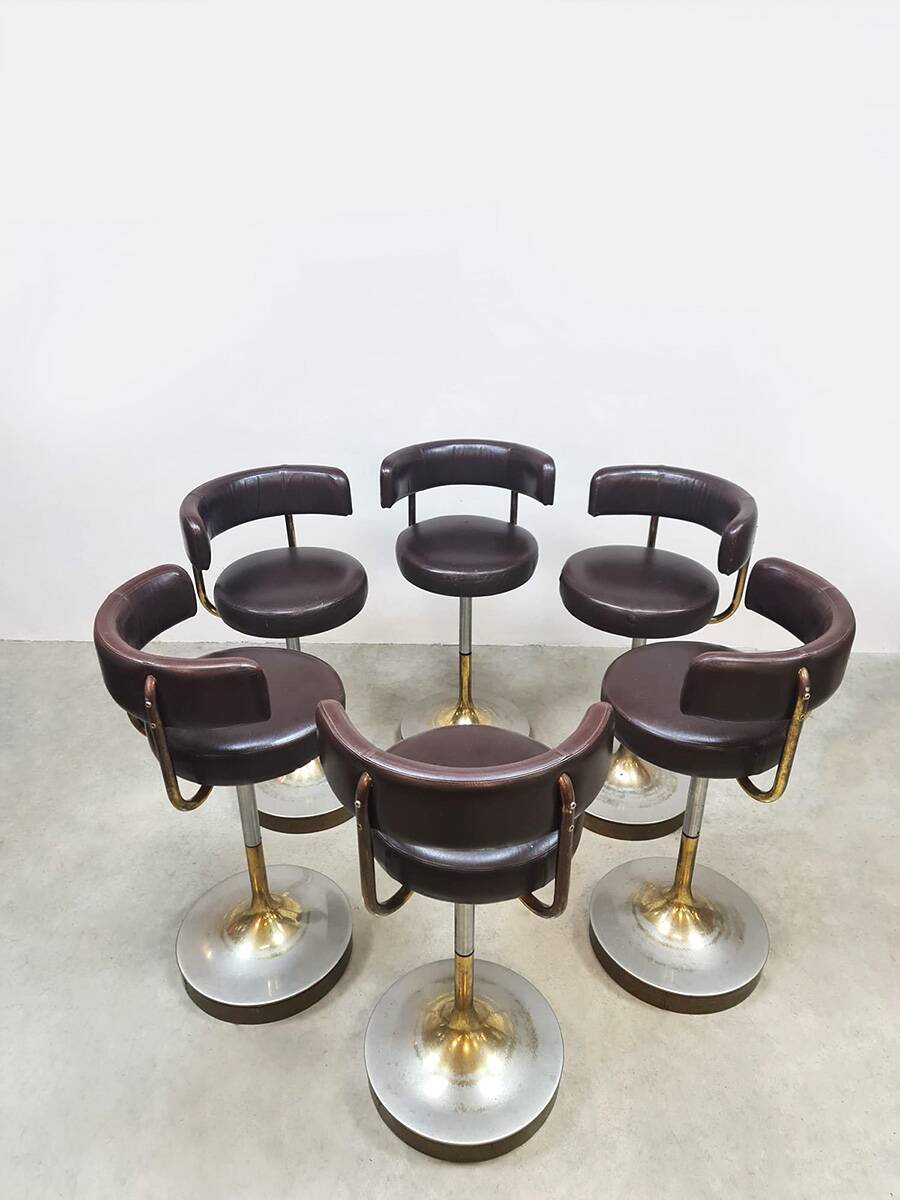 6 tabourets de bar Jupiter vintage par Borje Johanson, Suède