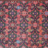 Long Red Wool Vintage Persian Runner Rug Handwoven Oriental Carpet- 80x475cm