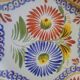 Henriot quimper france - wall plate with flowers - hand-decorated faience