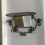 Twisted wrought iron wall-mounted coat rack