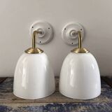 Pair of white wall sconces