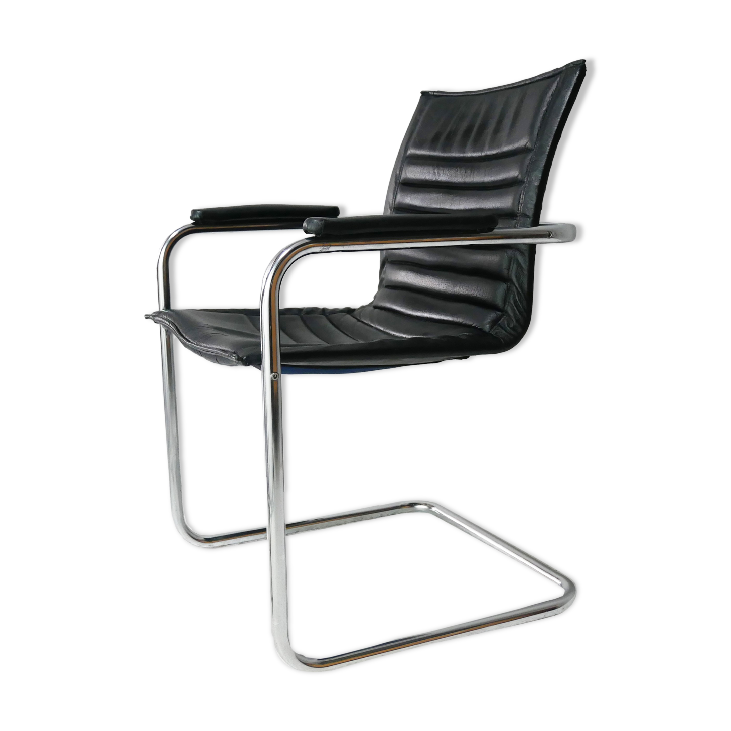 1960’s Swiss mid century modern leather desk chair