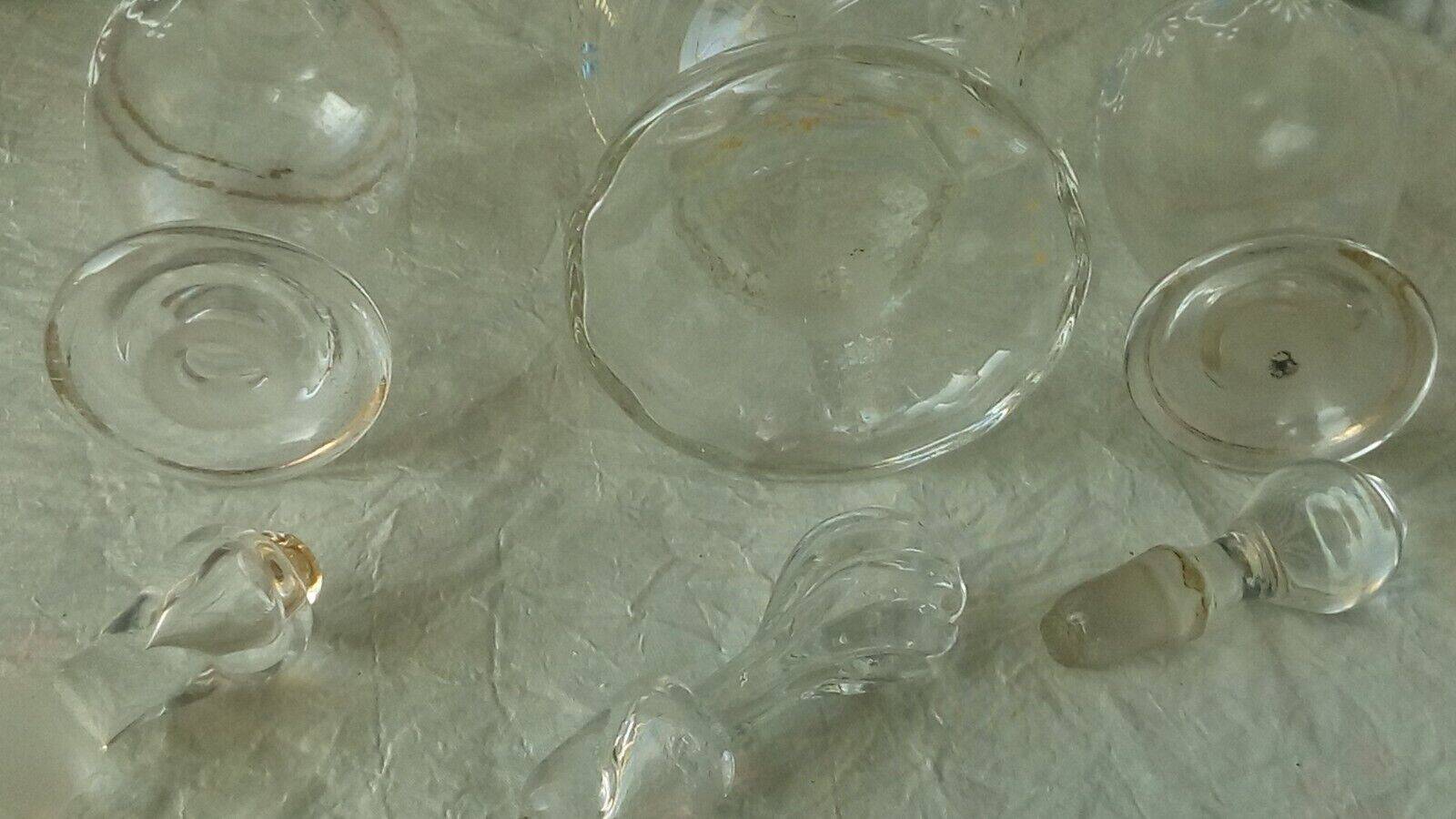 Enameled glass carafes bottles for perfume late 19th century