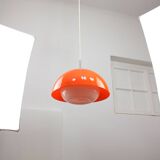 Space Age Italian Orange Acrylic Glass Pendant Lamp, 1970s
