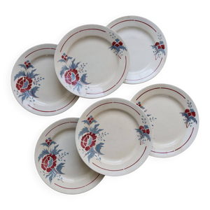 6 assiettes plates vintage