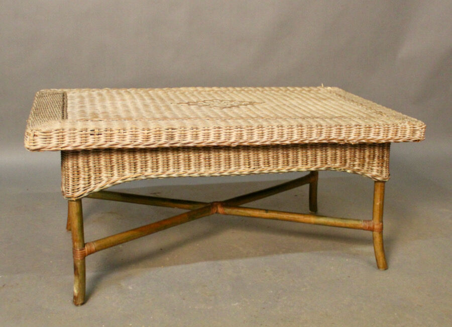 Bamboo and wicker coffee table