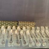 12 large spoons 12 forks silver metal Christofle Marly in blister