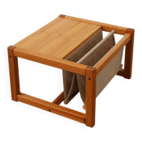 Pine and linen coffee table with magazine rack by Karin Möbring, Sweden
