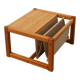 Pine and linen coffee table with magazine rack by Karin Möbring, Sweden