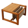 Pine and linen coffee table with magazine rack by Karin Möbring, Sweden