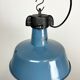 Industrial Blue Enamel Factory Lamp with Cast Iron Top, 1960s