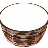 6 stackable dessert plates, Niderviller earthenware, "Prunes" collection