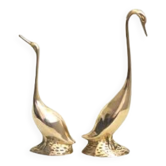 Couple d'oies en laiton