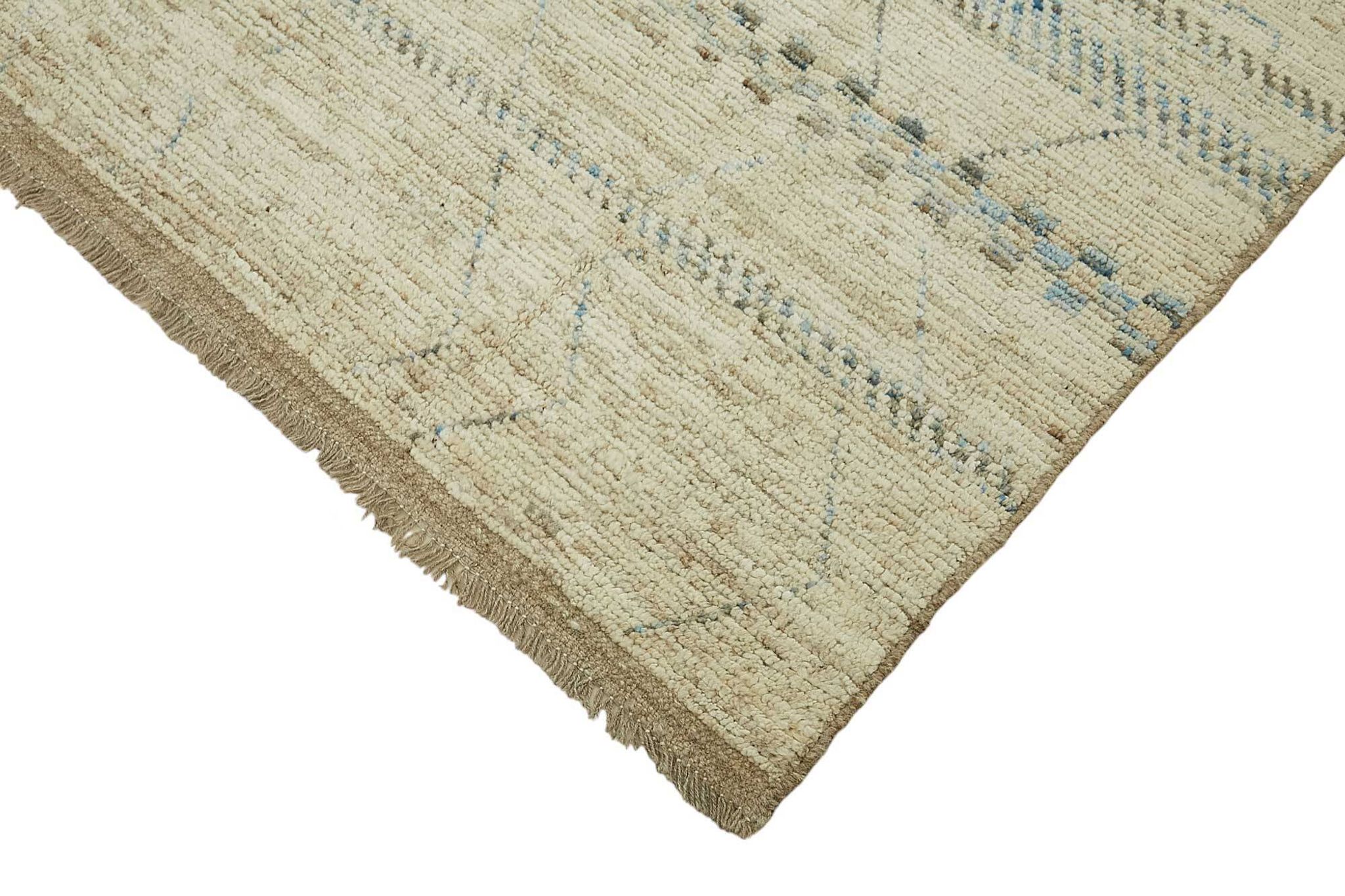 Handwoven Tribal One of a Kind 253 cm x 299 cm Beige Wool Carpet