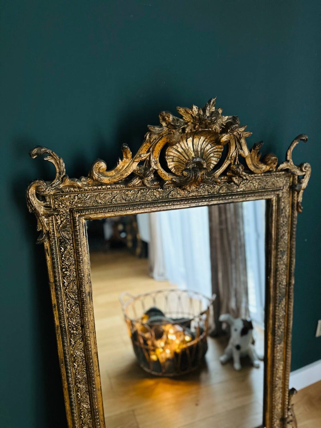 Golden wooden mirror