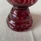 Bohemian glass vase ruby red with transparent decoration in pink and red table decoration