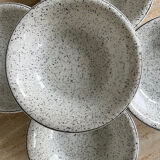 5 hollow plates in hand-speckled Italian ceramic