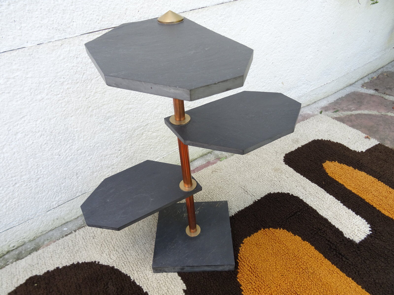 Slate, copper and brass harness