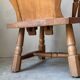 Pair of rustic oak armchairs – carved heart backrests