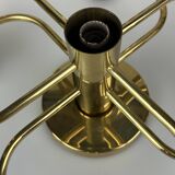 60s 70s 9-bulb ceiling lamp from Leola Leuchten Germany in brass
