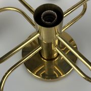 60s 70s 9-bulb ceiling lamp from Leola Leuchten Germany in brass
