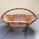 Rattan and bamboo basket