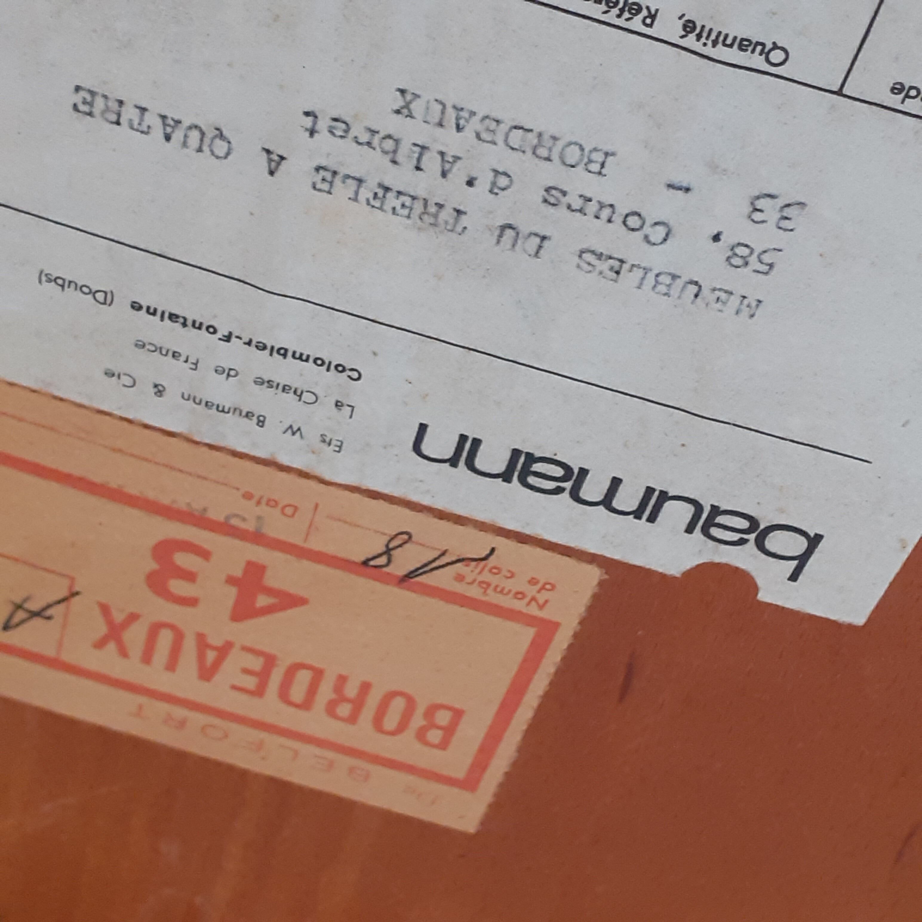 Baumann armchair in light beech. With its label.