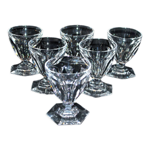 Lot de 6 verres en cristal taillé
