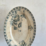 Large oval flat Terre de Fer Gien