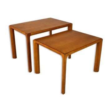 Tables d'appoint anthroposophiques en bois de cerisier, années 1970
