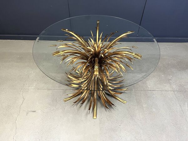 Table à manger en métal doré Coco Chanel, années 1960