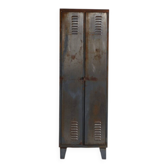 Industrial metal wardrobe – European metal locker – circa 1950