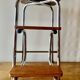 Vintage step stool in brown formica and chrome steel