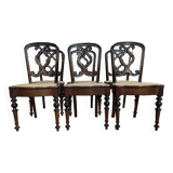 Suite de 6 chaises cannées Napoléon III - Louis Philippe
