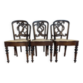 Suite de 6 chaises cannées Napoléon III - Louis Philippe