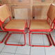Set 4 chair B32 red Marcel Breuer Cesca