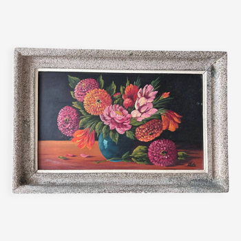 tableau ancien bouquet de fleurs