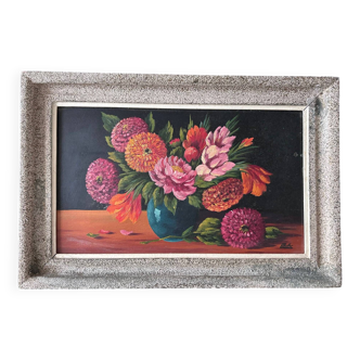 tableau ancien bouquet de fleurs