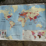 Map world map of the planisphere world MDI 1960