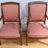 Paire de Fauteuils en Acajou, époque Restauration – Début XIXe