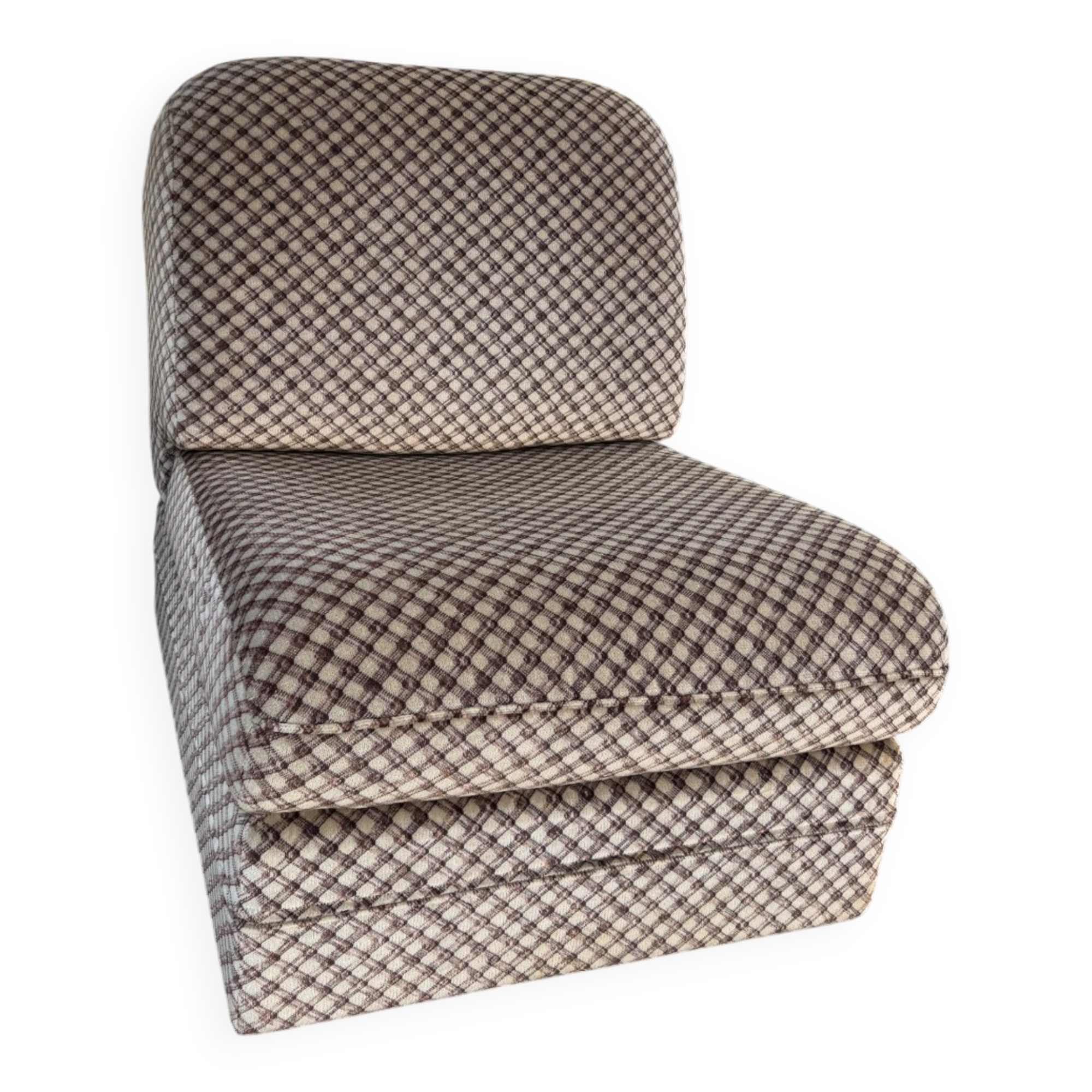Vintage 70s geometric patterned armchair