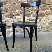 4 French chairs, Café brasserie model, curved wood from the 1970s