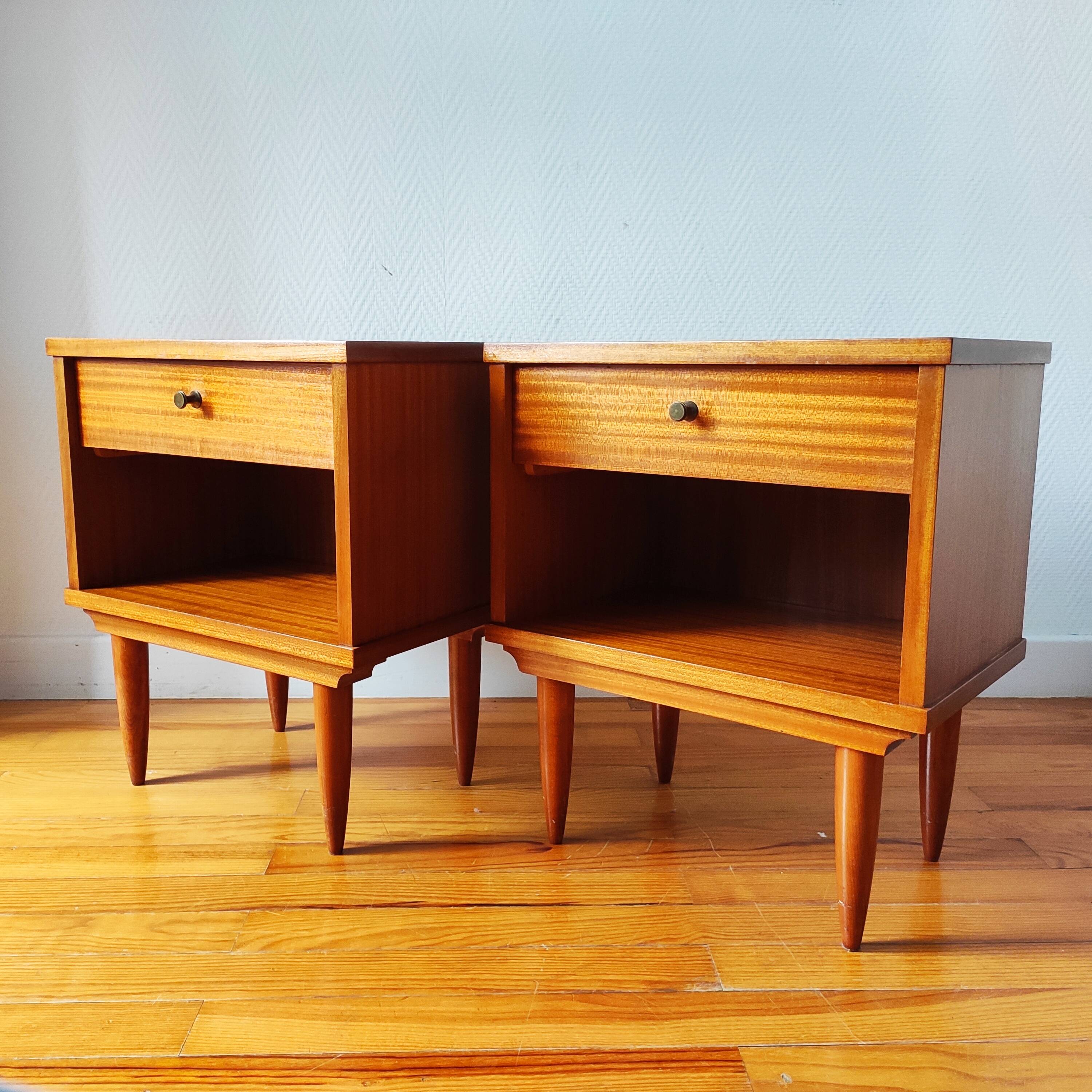 Pair of Vintage 1960s Scandinavian Bedside Tables