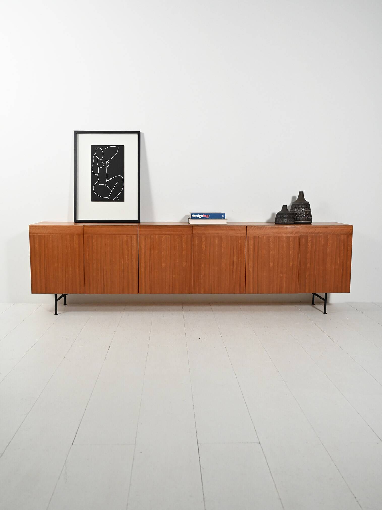 Sideboard in teak with six doors attributed to Nils Jonsson