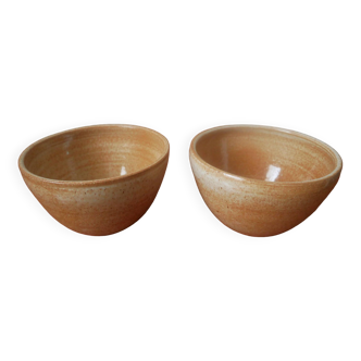 Vintage stoneware ceramic bowls handmade pottery Scandinavian country decoration artisanal manufacturing