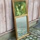 19th-century trumeau with mirror and music lesson canvas.