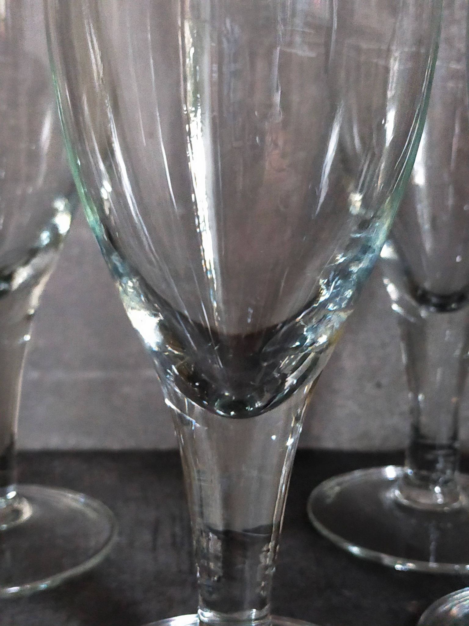 Six verres à pieds en verre soufflé XXL