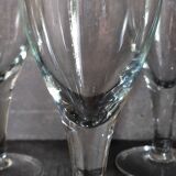 Six XXL blown glass stemmed glasses